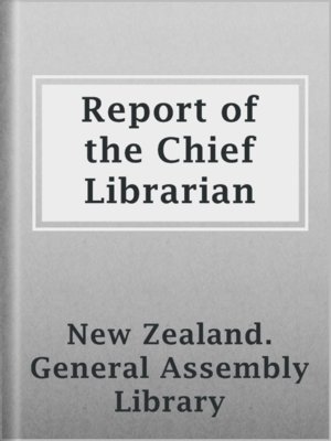 cover image of Report of the Chief Librarian